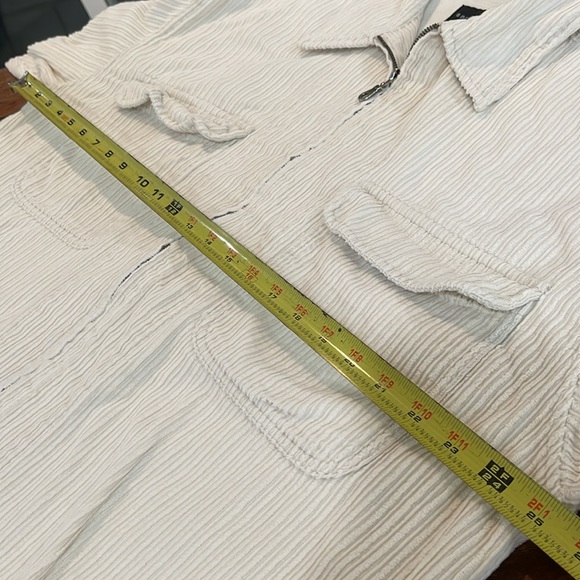 Vintage Anchor Blue Corduroy Shirt Relaxed Oversized jacket cream beige sz L - Picture 8 of 12